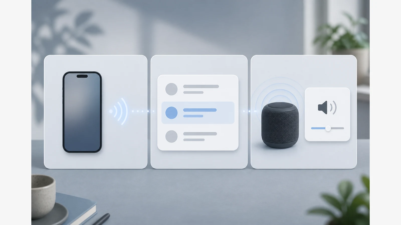 Bluetooth speaker no-sound troubleshooting checklist showing connection, output and volume checks.
